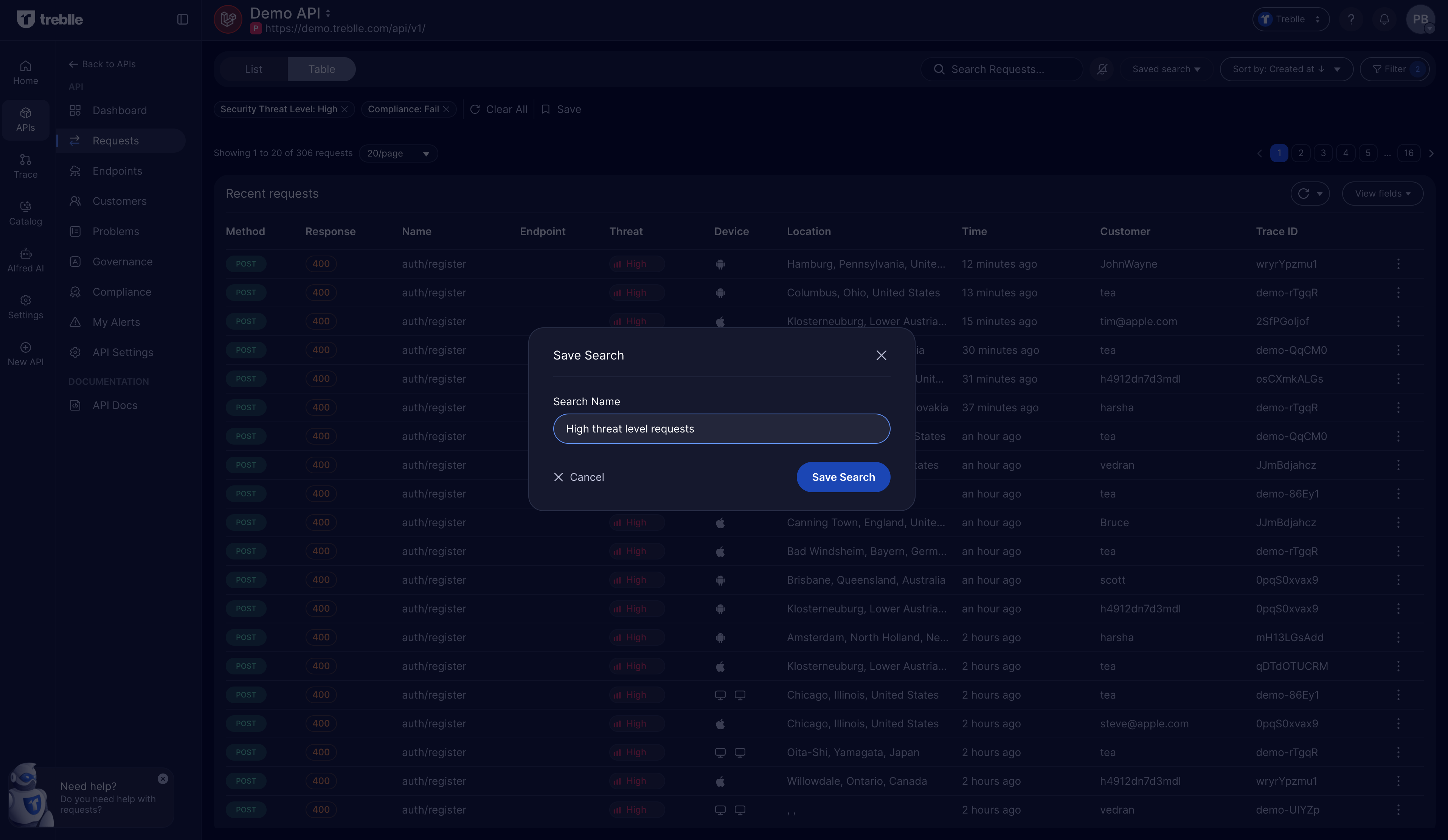 Naming your saved search