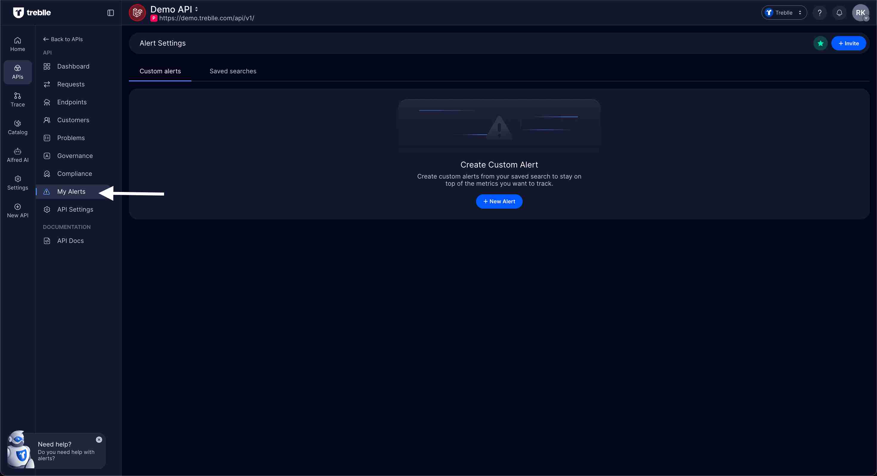 New Alert dialog with Spike option